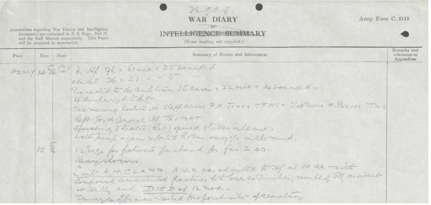 Record of Alfred Clapp's death